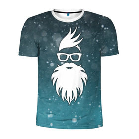 Мужская футболка 3D спортивная с принтом Rock santa в Екатеринбурге, 100% полиэстер с улучшенными характеристиками | приталенный силуэт, круглая горловина, широкие плечи, сужается к линии бедра | rock santa | santa | дед мороз | новый год | подарок на новый год | санта | снежинки