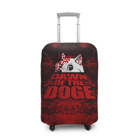 Чехол для чемодана 3D с принтом Dawn of the Doge в Екатеринбурге, 86% полиэфир, 14% спандекс | двустороннее нанесение принта, прорези для ручек и колес | dog | doge | walking dead | zombie | додж | зомби | мем | собака | ходячие мертвецы