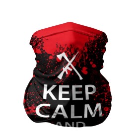 Бандана-труба 3D с принтом Keep Calm & Kill Zombies в Екатеринбурге, 100% полиэстер, ткань с особыми свойствами — Activecool | плотность 150‒180 г/м2; хорошо тянется, но сохраняет форму | Тематика изображения на принте: bone | carl | rick | skelet | skull | walking dead | zombie | граймс | зомби | карл | нежить | нечисть | рик | скелет | ходячие мертвецы | череп