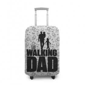 Чехол для чемодана 3D с принтом Walking Dad в Екатеринбурге, 86% полиэфир, 14% спандекс | двустороннее нанесение принта, прорези для ручек и колес | carl | dad | rick | walking dead | zombie | дети | дочь | зомби | отец | папа | сын | ходячие мертвецы