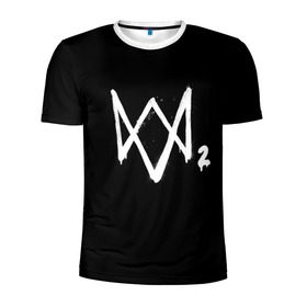 Мужская футболка 3D спортивная с принтом Watch Dogs 2 лого в Екатеринбурге, 100% полиэстер с улучшенными характеристиками | приталенный силуэт, круглая горловина, широкие плечи, сужается к линии бедра | Тематика изображения на принте: logo | watchdogs