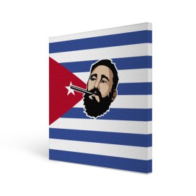 Холст квадратный с принтом Fidel Castro в Екатеринбурге, 100% ПВХ |  | castro | che | fidel | guevara | гевара | кастро | фидель | че
