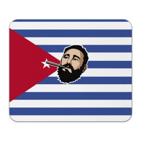 Коврик прямоугольный с принтом Fidel Castro в Екатеринбурге, натуральный каучук | размер 230 х 185 мм; запечатка лицевой стороны | Тематика изображения на принте: castro | che | fidel | guevara | гевара | кастро | фидель | че
