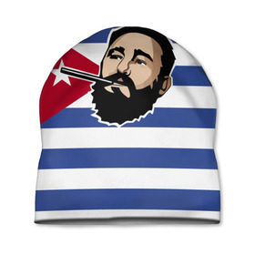 Шапка 3D с принтом Fidel Castro в Екатеринбурге, 100% полиэстер | универсальный размер, печать по всей поверхности изделия | Тематика изображения на принте: castro | che | fidel | guevara | гевара | кастро | фидель | че