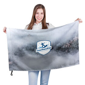 Флаг 3D с принтом Snowboarding в Екатеринбурге, 100% полиэстер | плотность ткани — 95 г/м2, размер — 67 х 109 см. Принт наносится с одной стороны | 