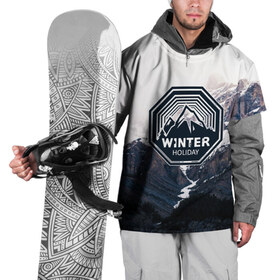 Накидка на куртку 3D с принтом Snowboarding в Екатеринбурге, 100% полиэстер |  | extreme | snowboarding | sport | winter | горы | движение | приключения | снег | сноуборд | спорт | экстрим