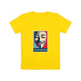 Детская футболка хлопок с принтом Гай Фокс в Екатеринбурге, 100% хлопок | круглый вырез горловины, полуприлегающий силуэт, длина до линии бедер | Тематика изображения на принте: hanson | v | vendetta | вендетта | маска
