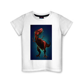 Детская футболка хлопок с принтом Dino в Екатеринбурге, 100% хлопок | круглый вырез горловины, полуприлегающий силуэт, длина до линии бедер | dino | dinosaur | t rex | дино | динозавр | монстр | ящерица