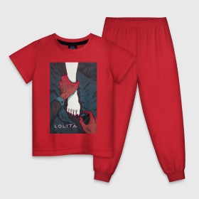 Детская пижама хлопок с принтом Lolita в Екатеринбурге, 100% хлопок |  брюки и футболка прямого кроя, без карманов, на брюках мягкая резинка на поясе и по низу штанин
 | lolita | классика | книга | лак | лолита | набоков | ногти