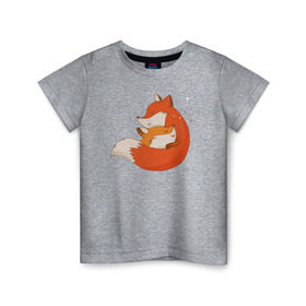 Детская футболка хлопок с принтом Лисички в Екатеринбурге, 100% хлопок | круглый вырез горловины, полуприлегающий силуэт, длина до линии бедер | Тематика изображения на принте: лиса | лисенок | лисица | лисичка