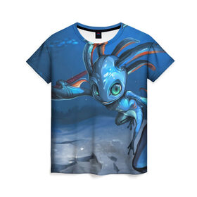 Женская футболка 3D с принтом Морское Существо в Екатеринбурге, 100% полиэфир ( синтетическое хлопкоподобное полотно) | прямой крой, круглый вырез горловины, длина до линии бедер | fizz | league of legends | lol | лига легенд | лол | физз