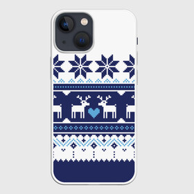 Чехол для iPhone 13 mini с принтом Скандинавские олени в Екатеринбурге,  |  | deer | heart | holiday | new year | ornament | scandinavian | snowflakes | winter | зима | новый год | олени | орнамент | праздник | сердце | скандинавские | снежинки