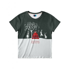 Детская футболка 3D с принтом Новый год в Екатеринбурге, 100% гипоаллергенный полиэфир | прямой крой, круглый вырез горловины, длина до линии бедер, чуть спущенное плечо, ткань немного тянется | christmas | new year | год | новый