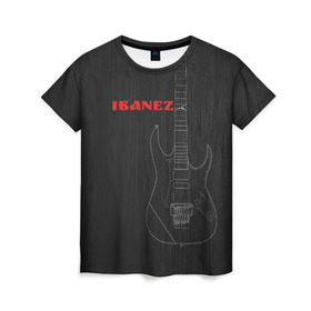 Женская футболка 3D с принтом Ibanez в Екатеринбурге, 100% полиэфир ( синтетическое хлопкоподобное полотно) | прямой крой, круглый вырез горловины, длина до линии бедер | ibanez | айбанез | гитара | ибанез | электрогитара | электруха
