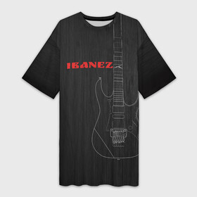 Платье-футболка 3D с принтом Ibanez в Екатеринбурге,  |  | ibanez | айбанез | гитара | ибанез | электрогитара | электруха