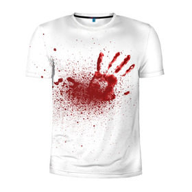 Мужская футболка 3D спортивная с принтом кровавая футболка в Екатеринбурге, 100% полиэстер с улучшенными характеристиками | приталенный силуэт, круглая горловина, широкие плечи, сужается к линии бедра | кровь