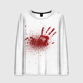 Женский лонгслив 3D с принтом кровавая футболка в Екатеринбурге, 100% полиэстер | длинные рукава, круглый вырез горловины, полуприлегающий силуэт | кровь