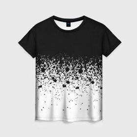 Женская футболка 3D с принтом необычный дизайн в Екатеринбурге, 100% полиэфир ( синтетическое хлопкоподобное полотно) | прямой крой, круглый вырез горловины, длина до линии бедер | белая | необычная | черно