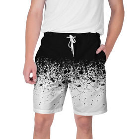 Мужские шорты 3D с принтом необычный дизайн в Екатеринбурге,  полиэстер 100% | прямой крой, два кармана без застежек по бокам. Мягкая трикотажная резинка на поясе, внутри которой широкие завязки. Длина чуть выше колен | белая | необычная | черно