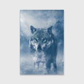 Обложка для паспорта матовая кожа с принтом Волк в Екатеринбурге, натуральная матовая кожа | размер 19,3 х 13,7 см; прозрачные пластиковые крепления | волк | животные | зверь | собака | хищник