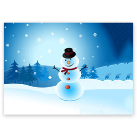 Поздравительная открытка с принтом Снеговик в Екатеринбурге, 100% бумага | плотность бумаги 280 г/м2, матовая, на обратной стороне линовка и место для марки
 | дед мороз | зима | новый год | праздник | снеговик | снежинки