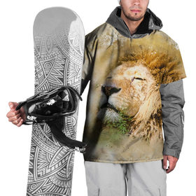 Накидка на куртку 3D с принтом Лев в Екатеринбурге, 100% полиэстер |  | зверь | лев | тигр | хищник