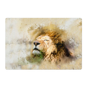 Магнитный плакат 3Х2 с принтом Лев в Екатеринбурге, Полимерный материал с магнитным слоем | 6 деталей размером 9*9 см | зверь | лев | тигр | хищник