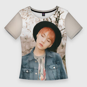 Женская футболка 3D Slim с принтом Min Yoon Gi в Екатеринбурге,  |  | bangtan | bangtan boys | bts | bulletproof boy scouts | k pop | kpop | ви | вишня | джей хоуп | джин | к поп | корейская попса | кпоп | рэп монстр | чимин | чонг | шуга
