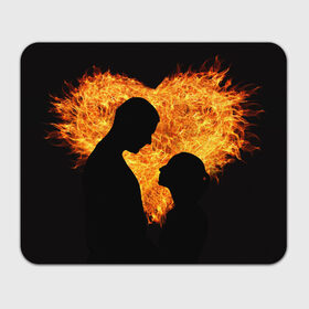 Коврик прямоугольный с принтом Огненная любовь в Екатеринбурге, натуральный каучук | размер 230 х 185 мм; запечатка лицевой стороны | любовь | огонь | пламя | сердце | танец