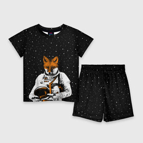Детский костюм с шортами 3D с принтом Лис космонавт в Екатеринбурге,  |  | animal | astronaut | beast | cosmonaut | cosmos | fox | galaxy | hipster | moon | night | planet | space | star | universe | вселенная | галактика | животное | звезды | зверь | космос | лис | луна | пла