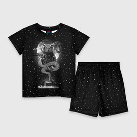 Детский костюм с шортами 3D с принтом Ночная сова в Екатеринбурге,  |  | astronaut | bird | cosmonaut | cosmos | galaxy | hipster | moon | night | owl | planet | space | star | universe | вселенная | галактика | звезды | космонавт | космос | луна | планета | птица | сова