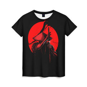 Женская футболка 3D с принтом Сила самурая в Екатеринбурге, 100% полиэфир ( синтетическое хлопкоподобное полотно) | прямой крой, круглый вырез горловины, длина до линии бедер | china | galaxy | japan | moon | planet | samurai | space | воин | галактика | китай | космос | луна | мастер | планета | самурай | япония