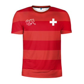 Мужская футболка 3D спортивная с принтом Сборная Швейцарии в Екатеринбурге, 100% полиэстер с улучшенными характеристиками | приталенный силуэт, круглая горловина, широкие плечи, сужается к линии бедра | футбол | швейцария