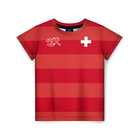 Детская футболка 3D с принтом Сборная Швейцарии в Екатеринбурге, 100% гипоаллергенный полиэфир | прямой крой, круглый вырез горловины, длина до линии бедер, чуть спущенное плечо, ткань немного тянется | футбол | швейцария