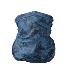 Бандана-труба 3D с принтом Камуфляж со снегоходами в Екатеринбурге, 100% полиэстер, ткань с особыми свойствами — Activecool | плотность 150‒180 г/м2; хорошо тянется, но сохраняет форму | зима | милитари | синий | снег | снегоход | текстура | экстремальный | экстрим
