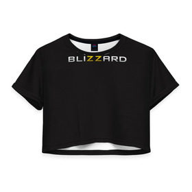 Женская футболка 3D укороченная с принтом Blizzard не такой в Екатеринбурге, 100% полиэстер | круглая горловина, длина футболки до линии талии, рукава с отворотами | 