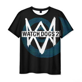 Мужская футболка 3D с принтом Watch Dogs 2 в Екатеринбурге, 100% полиэфир | прямой крой, круглый вырез горловины, длина до линии бедер | Тематика изображения на принте: dogs | ubisoft | watch | watchdogs | псы | сторожевые | хакер