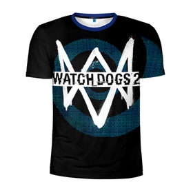Мужская футболка 3D спортивная с принтом Watch Dogs 2 в Екатеринбурге, 100% полиэстер с улучшенными характеристиками | приталенный силуэт, круглая горловина, широкие плечи, сужается к линии бедра | dogs | ubisoft | watch | watchdogs | псы | сторожевые | хакер