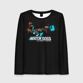 Женский лонгслив 3D с принтом Watch Dogs 2 в Екатеринбурге, 100% полиэстер | длинные рукава, круглый вырез горловины, полуприлегающий силуэт | dogs | ubisoft | watch | watchdogs | псы | сторожевые | хакер