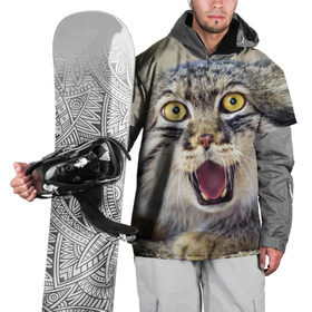 Накидка на куртку 3D с принтом Дикий кот в Екатеринбурге, 100% полиэстер |  | animal | cat | eyes | jaws | predator | teeth | wild | взгляд | дикий | животное | клыки | кот | пасть | хищник