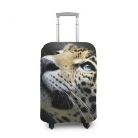 Чехол для чемодана 3D с принтом Леопард в Екатеринбурге, 86% полиэфир, 14% спандекс | двустороннее нанесение принта, прорези для ручек и колес | 