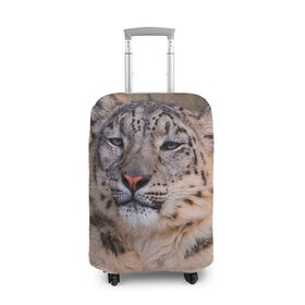 Чехол для чемодана 3D с принтом Леопард в Екатеринбурге, 86% полиэфир, 14% спандекс | двустороннее нанесение принта, прорези для ручек и колес | animal | leopard | look | predator | spotted | wild | взгляд | дикий | животное | леопард | пятнистый | хищник