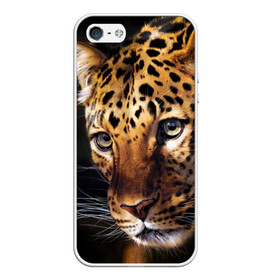 Чехол для iPhone 5/5S матовый с принтом Леопард в Екатеринбурге, Силикон | Область печати: задняя сторона чехла, без боковых панелей | animal | leopard | look | predator | spotted | wild | взгляд | дикий | животное | леопард | пятнистый | хищник