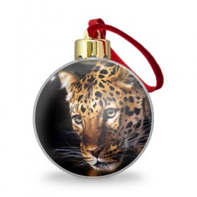 Ёлочный шар с принтом Леопард в Екатеринбурге, Пластик | Диаметр: 77 мм | animal | leopard | look | predator | spotted | wild | взгляд | дикий | животное | леопард | пятнистый | хищник