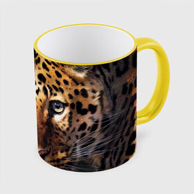 Кружка 3D с принтом Леопард в Екатеринбурге, керамика | ёмкость 330 мл | animal | leopard | look | predator | spotted | wild | взгляд | дикий | животное | леопард | пятнистый | хищник