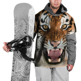 Накидка на куртку 3D с принтом Тигр в Екатеринбурге, 100% полиэстер |  | animal | predator | striped | tiger | view | wild | взгляд | дикий | животное | полосатый | тигр | хищник