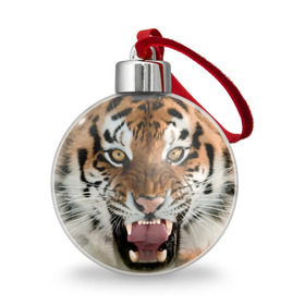 Ёлочный шар с принтом Тигр в Екатеринбурге, Пластик | Диаметр: 77 мм | animal | predator | striped | tiger | view | wild | взгляд | дикий | животное | полосатый | тигр | хищник