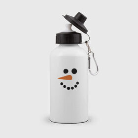 Бутылка спортивная с принтом Снеговик минимализм в Екатеринбурге, металл | емкость — 500 мл, в комплекте две пластиковые крышки и карабин для крепления | год петуха | детям | крутой снеговик | любимым. | минимализм | морковка | новый год | подарок | популярное | снег | снеговик