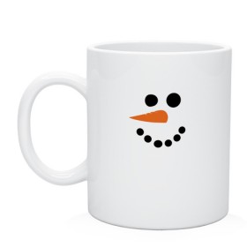 Кружка с принтом Снеговик минимализм в Екатеринбурге, керамика | объем — 330 мл, диаметр — 80 мм. Принт наносится на бока кружки, можно сделать два разных изображения | год петуха | детям | крутой снеговик | любимым. | минимализм | морковка | новый год | подарок | популярное | снег | снеговик
