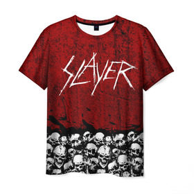 Мужская футболка 3D с принтом Slayer Red в Екатеринбурге, 100% полиэфир | прямой крой, круглый вырез горловины, длина до линии бедер | Тематика изображения на принте: metal | rock | метал | рок | слэйер | трэш | череп